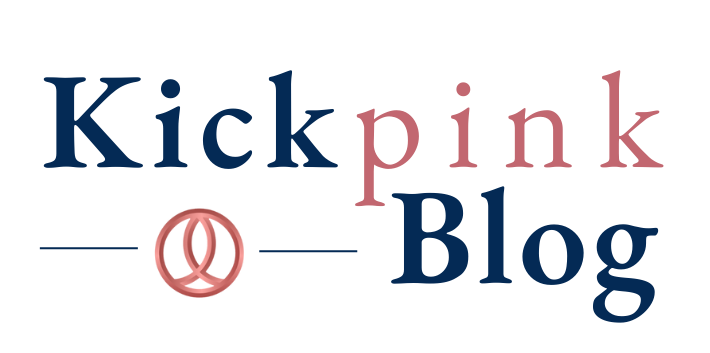 A phrase "Kickpink Blog" with a logo beside it